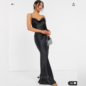 ASOS Elegant Black Satin Dress
